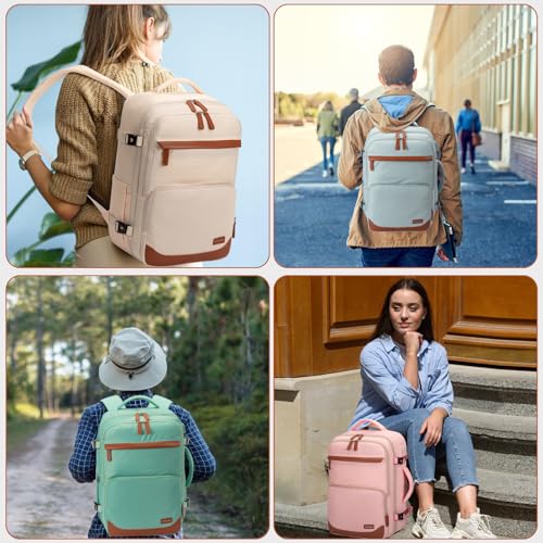 40L Travel Backpack, Flight Approved Carry On Laptop Backpack | Water-resistant, Personal Item Travel Bag, Fits 15.6/17.3 inch Laptop, Hiking, Camping, Business, Commute, Men & Women - color: Blue, size: Large