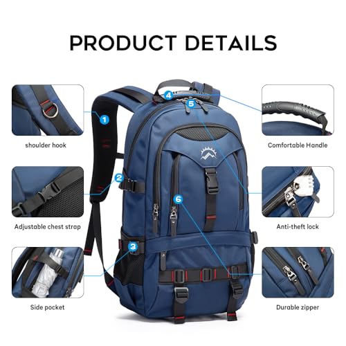 KAKA Travel Backpack Fight Approved with 17.3 inch Laptop Lackpack Compartment Outdoor Duffle Bag for men and women - color: Blue