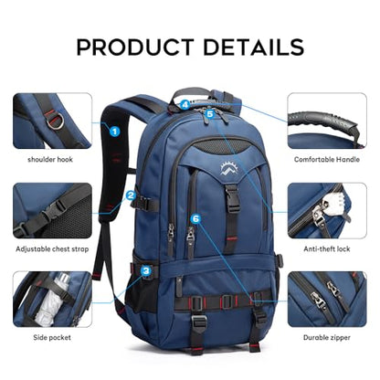 KAKA Travel Backpack Fight Approved with 17.3 inch Laptop Lackpack Compartment Outdoor Duffle Bag for men and women - color: Blue