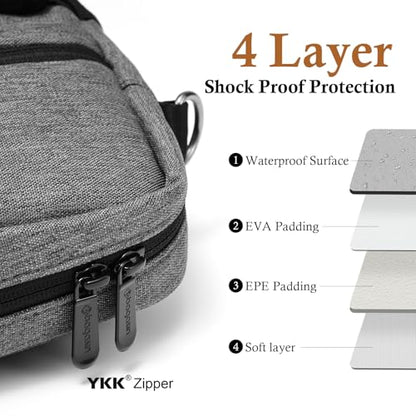 bagasin 17 17.3 inch Laptop Computer PC Shoulder Bag Carrying Case | Water-Repellent Fabric Briefcase, Lightweight Toploader, Business Casual or School - color: Grey, size: 17-17.3