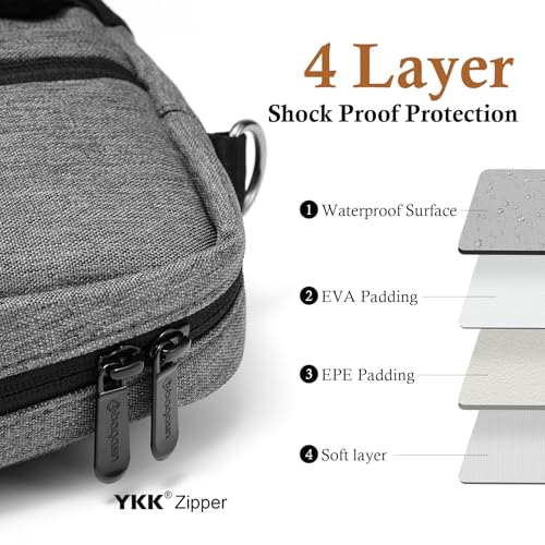 bagasin 15 15.6 16 inch Laptop Computer PC Shoulder Bag Carrying Case | Water-Repellent Fabric Briefcase, Lightweight Toploader, Business Casual or School - color: Grey, size: 15-16