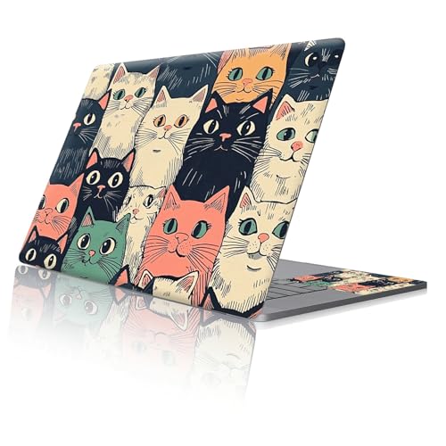 Reusable Universal Laptop Skin Sticker, Cut to Fit for 11.6–15.6 Inch Laptops, Waterproof Protective Film, No-Residue - Colorful Cats - color: Colorful Cats