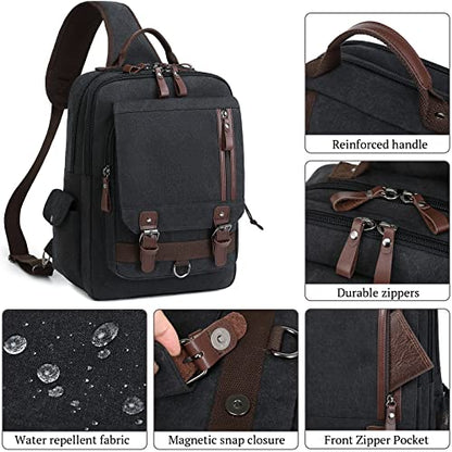 mygreen Canvas Cross Body Messenger Bag Shoulder Sling Backpack Travel Rucksack - color: Khaki Green-xl, size: X-Large