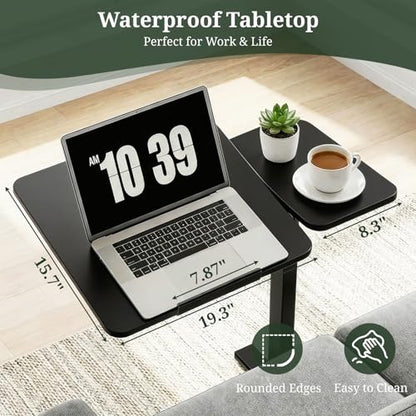 Mobile Standing Desk, Height Adjustable Laptop Desk with Tilting Top | Stable Steel Frame, Smooth Lift Mechanism, Adjustable Tilt Surface, Easy Assembly, Ideal for Home, Office & Dorm, Black - color: Black, style: Tilt Adjustable