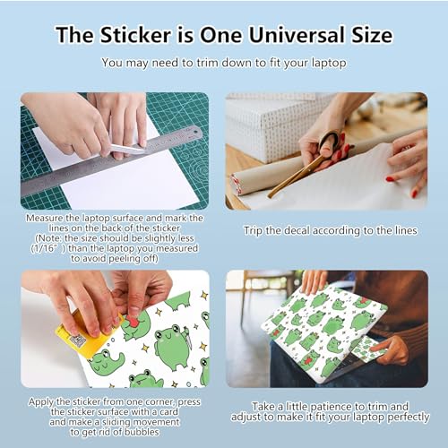 Universal Laptop Skin Sticker with 2 Wrist Pad Skins, Waterproof Scratch Resistant Vinyl Laptop Cover Decal, Cut to Fit for 11–15.6 Inch MacBook HP Dell Lenovo, Frog Heart - color: Frog Heart
