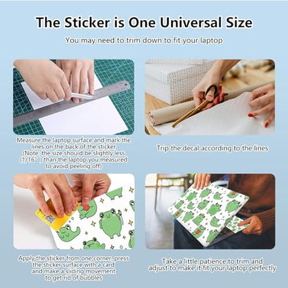Universal Laptop Skin Sticker with 2 Wrist Pad Skins, Waterproof Scratch Resistant Vinyl Laptop Cover Decal, Cut to Fit for 11–15.6 Inch MacBook HP Dell Lenovo, Frog Heart - color: Frog Heart