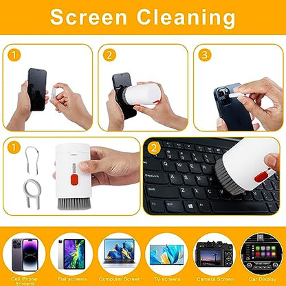 20Pcs Electronic Cleaner Kit Professional Cleaning Brush Set Multifunctional Laptop Computer Screen Dust Remove Cleaning Tool Portable Earbuds Pen Kit for Phone Camera