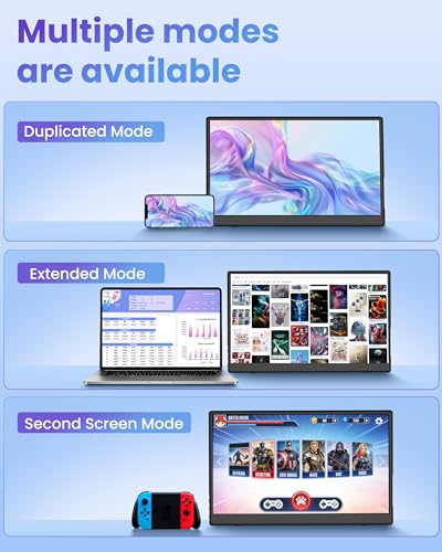15.6 inch Wireless Portable Monitor for Laptop Support AirPlay Miracast | FHD 1080P IPS Display,USB-C & HDMI,G-Sensor Auto-Rotate,Plug & Play,Travel Monitor Compatible with PC,Phone,PS4/5,Xbox,Switch - size: 15.6 inch W-2