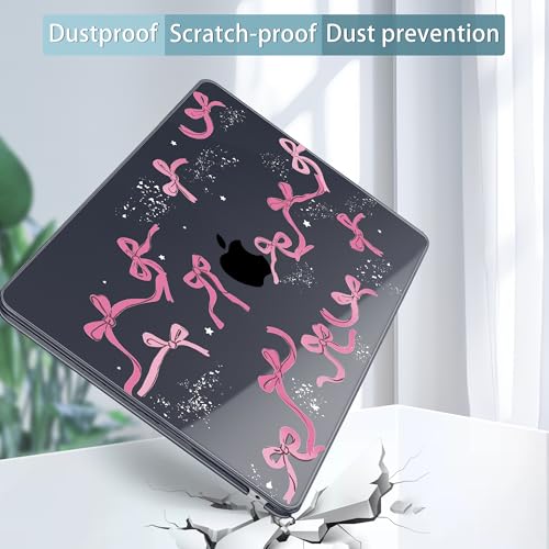 Tuiklol for MacBook Air 13 inch Case M5 2026 M4 2025 M3 2024 M2 2022 Release Model A3449 A3240 A3113 A2681,Plastic Hard Shell Cover for MacBook Air 13.6 with Touch ID, Black Bow - color: Bow