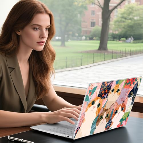 Batianda Lovely Cats Case for Dell XPS 13 Laptop 2024 2025 | Fits Model 9340/9345/9350 13.4" Display, Lightweight Slim Hard Shell Protection for Women, Students and Girls - color: Cats