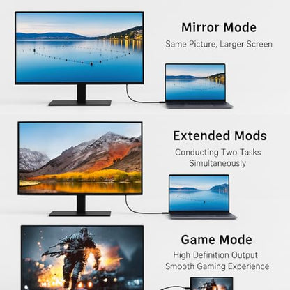 USB-C Female to HDMI Male Adapter 4K 60Hz, Uni-Directional Video Converter for Thunderbolt 3/4/5, Compatible with MacBook Pro/Air, iPhone 17, iPad Pro, Dell XPS, Galaxy S23-S28