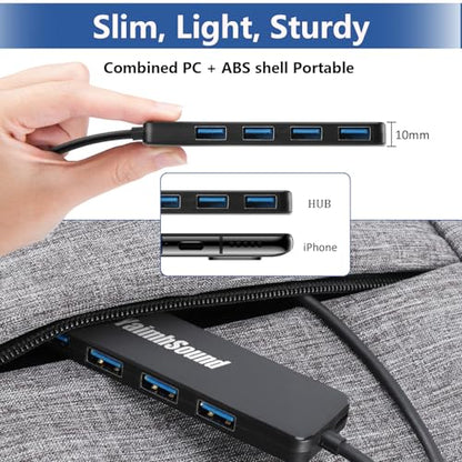 USB Splitter for Laptop, YaimhSound 4-Port USB Hub 3.0, Multiple USB Expander Adapter for Keyboard,Mouse, Dell,Asus,HP,MacBook,Surface, Acer,Ps4,Xbox,Flash Drive,SSD,Printer,Camera - size: Black USB to 4 USB