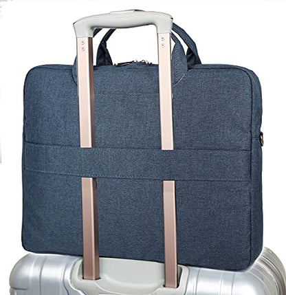Multifunctional Briefcase,Muti-Pockets Laptop Case Bag For 15.6 inch-16 inch Laptop Computer - color: Blue