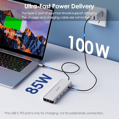 WAVLINK Laptop Docking Station, Docking Station Dual Monitor for HDMI | Single 4K@60Hz, 100W PD in,3×USB-C/A 10Gb, Gigabit Ethernet, Compatible with Dell/HP/Lenovo, Windows Only