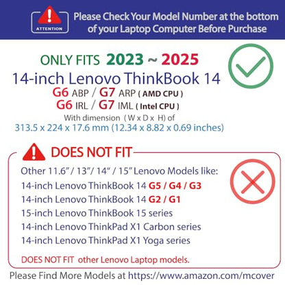 mCover Case ONLY Compatible for 2023~2025 14" Lenovo ThinkBook 14 G6 / G7 Series Windows Notebook PC (NOT Working with Other Lenovo Models) - Purple - color: Purple