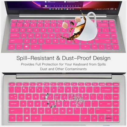 Keyboard Cover for 2023 HP Envy 2-in-1 14" 14t-es000 14-es0013dx 14-es0033dx, HP 14" Laptop 14-ep 14-em 14t-ep000 14z-em000 14-ep000 14-ep0097nr 14-ep0145cl 14-em0047nr Keyboard Skin, Hot Pink - color: Hot Pink