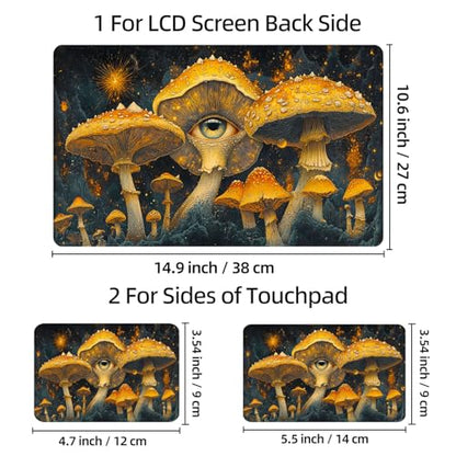 Universal Laptop Skin Sticker Decal, 12"-15.6" Aesthetic Vinyl Wrap, Magic Mushroom Eye Waterproof Notebook Cover Art Protector for MacBook HP Dell Lenovo, Fits 13" 14" 15" 15.6" - color: Magic Mushroom Eye