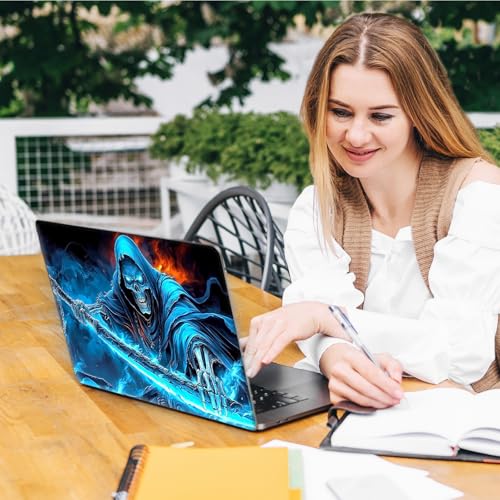 Laptop Skin Sticker Decal, Universal Reusable Vinyl Laptop Cover for 12" 13" 13.3" 14" 15" 15.4" 15.6" Notebook PC, Waterproof Scratch-Resistant with 2 Wrist Pads, Easy to Apply & Remove,Death Skull - color: Death Skull
