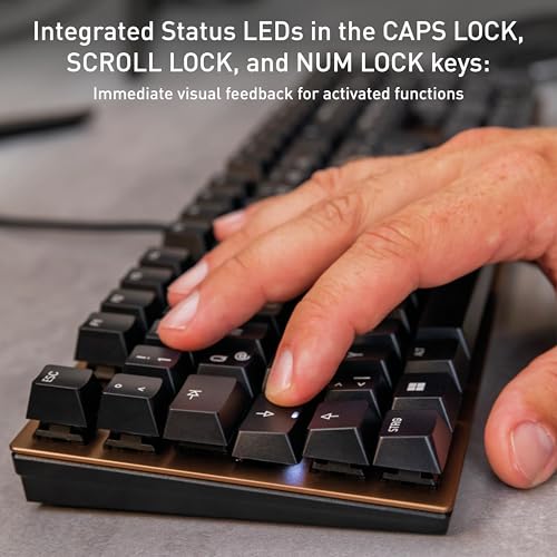Cherry KC 200 MX Wired Mechanical Office Keyboard MX2A Brown Switches | Modern Design, Aluminum Surface, USB-A Connection, Full Size Keyboard,Black/Bronze, Tactile Switch - color: Bronze W/MX2A Brown