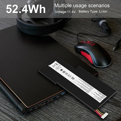 BTY-M6K Laptop Battery for MSI Stealth Pro GF63 GF65 GF75 GS63VR GS73VR 7RG 7RG-005 Thin 8RB 8RC 8RD 8RD-031TH 8RC 8RF 8SC 8RX Thin WS63 8SK WP65 WF65 WF75 MS-16K3 MS-17B4 MS-16W1 MS-16R1 - size: 8.54*3.62*0.24inch