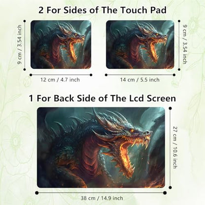 Laptop Skin Sticker Decal, Universal Reusable Vinyl Laptop Cover for 12" 13" 13.3" 14" 15" 15.4" 15.6" Notebook PC, Waterproof Scratch-Resistant with 2 Wrist Pads, Easy to Apply & Remove,P Dragon - color: P Dragon
