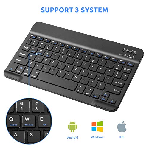 Surface Pro Keyboard, Wireless Keyboard for Surface Pro 8/9/10/11/X/Go 1/2/3, Slim Design and Quiet Typing, Black