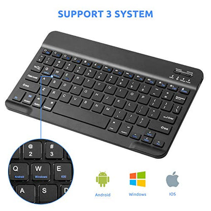 Surface Pro Keyboard, Wireless Keyboard for Surface Pro 8/9/10/11/X/Go 1/2/3, Slim Design and Quiet Typing, Black