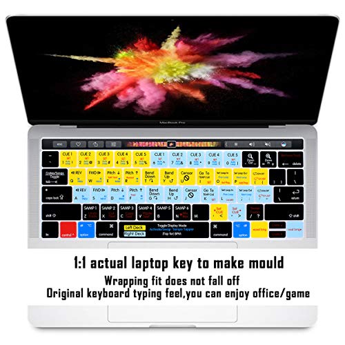 English Silicone Serato Scratch LIVE Shortcuts Hotkey Keyboard Cover Skin for MacBook Pro with Touch Bar 13-inch 15-inch(Model A2159,A1989,A1990,A1706,A1707) (2019-2016)USA Layout Protective Skin - color: Serato Scratch LIVE