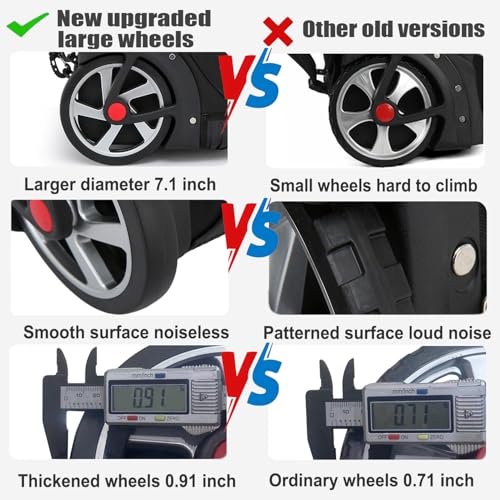 Rolling Backpack, 55L (14.5gal) Backpack with Wheels for Business, Waterproof Backpacks with Dual Handles and Silent Large Wheels, Carry on Backpack with Laptop Compartment (Black,22 inch) - color: Black(22 Inch)