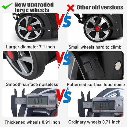 Rolling Backpack, 55L (14.5gal) Backpack with Wheels for Business, Waterproof Backpacks with Dual Handles and Silent Large Wheels, Carry on Backpack with Laptop Compartment (Black,22 inch) - color: Black(22 Inch)