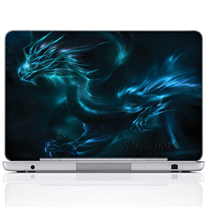 Custom Design Personalized Laptop Skin Sticker Cover Art Decal, Customize Size & Text (12 Inch, Blue Dragon) - color: Blue Dragon, size: 12 Inch