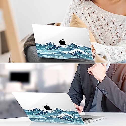 TWOLSKOO for MacBook Air 13 inch Case M5 2026 M4 2025 M3 M2 2024-2022 A3449 A3240 A3113 A2681, Plastic Hard Shell & Keyboard Cover & Screen Film for MacBook Air 13.6 inch Case, Ocean - color: Ocean