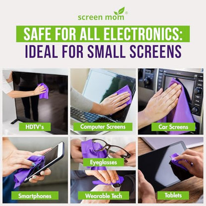 Screen Cleaner Spray 2 Pack-2x1oz for TV, Car, Laptop & Computer | Streak-Free Cleaning, Glass & OLED Safe, Alcohol & Ammonia Free, Includes 2-Microfiber Cloths, Removes Fingerprints & Smudges - size: 1oz Pack of 2