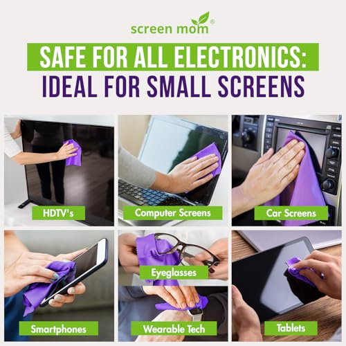 Screen Cleaner Spray 3 Pack-3x1oz for TV, Car, Laptop & Computer | Streak-Free Cleaning, Glass & OLED Safe, Alcohol & Ammonia Free, Includes 3-Microfiber Cloths, Removes Fingerprints & Smudges - size: 1oz Pack of 3