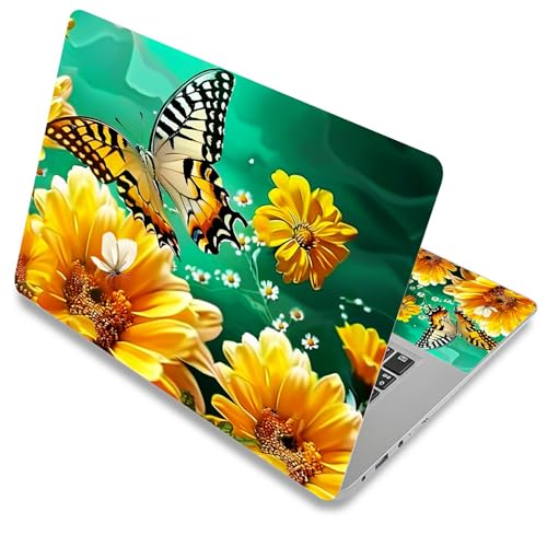Laptop Skin Sticker Decal Cover,Daisies and Flowers Butterfly | DIGTIALL Universal Laptop Skin Sticker, Waterproof Removable Notebook Decal Protector Cover for 12 13 14 15 Inch Laptops - color: Daisies And Flowers Butterfly