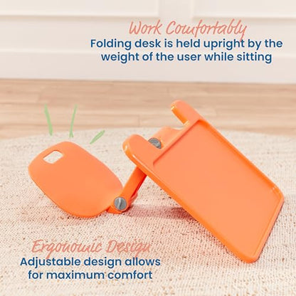ECR4Kids The Surf Folding Portable Lap Desk, Large, Flexible Seating, Orange - color: Orange