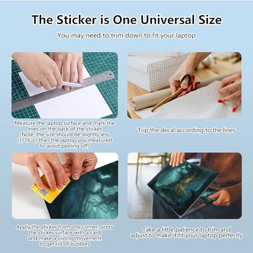Universal Laptop Skin Sticker with 2 Wrist Pad Skins, Waterproof Scratch Resistant Vinyl Laptop Cover Decal, Cut to Fit for 11–15.6 Inch MacBook HP Dell Lenovo, Fantasy Forest - color: Fantasy Forest