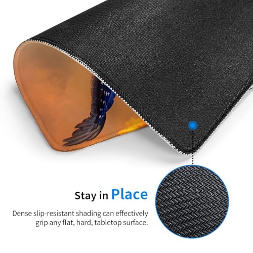 American Flag Eagle Gaming Computer Keyboard Cute Mouse Pad with Anti-fray Stitching, Premium-Textured Alfombrilla para Mouse with Non-Slip Rubber Base, 10 x 12 inch - color: American Flag Eagle