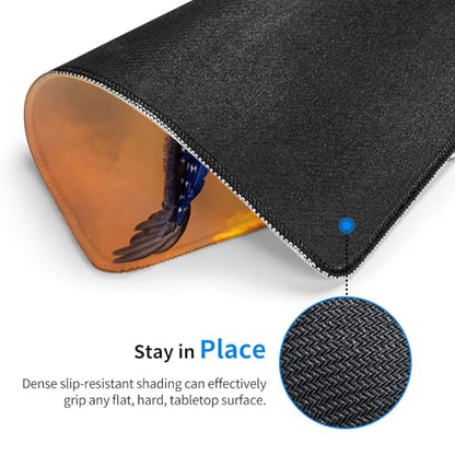 American Flag Eagle Gaming Computer Keyboard Cute Mouse Pad with Anti-fray Stitching, Premium-Textured Alfombrilla para Mouse with Non-Slip Rubber Base, 10 x 12 inch - color: American Flag Eagle