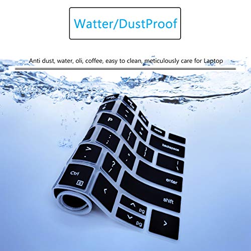 Keyboard Cover for 2025-2022 Dell XPS 15 9500 9510 9520 9530 15.6 Inch & XPS 17 9720 9700 9710 9730 17 Inch & DELL Precision 5770 5570 5760 5560 15.6" 17.3" US Layout (NOT FIT XPS 13 14 16 inch) - color: Black
