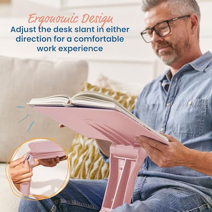 ECR4Kids The Surf Folding Portable Lap Desk, Flexible Seating, Pink - color: Pink