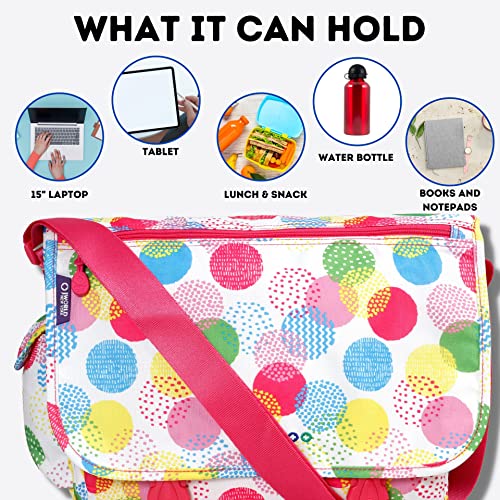 J World New York Terry Messenger Bag for Women Girls School Kids - color: Speckle