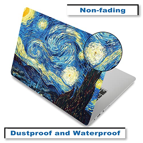 Laptop Vinyl Skin Sticker Decal, 12" 13" 13.3" 14" 15" 15.4" 15.6" Laptop | Skin Sticker Cover Art Protector Notebook PC (2 Wrist Pad Skins Included), Waterproof Removable, Van Gogh Starry Night - color: Van Gogh Starry Night