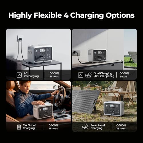 DYNESS Portable Power Station 300W with 100W Foldable Solar Panel, 256Wh Solar Generator with 110V Pure Sine Wave AC Outlet, LiFePO4 Battery for Camping, Home Backup, RV, Outdoor - size: 256Wh 300W + 100W Solar Panel