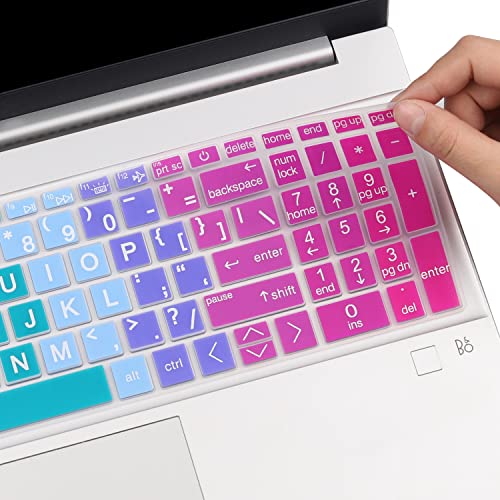 Large Print Keyboard Cover for HP 17.3" Laptop 17t 17z 17-cn 17-cp Series 17t-cn300 17-cp2025dx 17t-cn200 17-cn3003dx 17-cn2083dx 17-cn2063cl 17-cp0700dx 17-cp1035cl 17-cn1063cl 17-cn0023dx cp2124od - color: Rainbow(Big Letters)