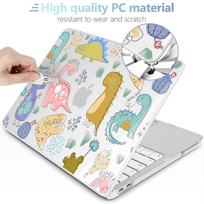 MEEgoodo Printed Case for New MacBook Neo 13 inch 2026 Release(Fit Model A3404), Laptop Hard Shell Cases with Keyboard Skin & Screen Protector & Webcam Covers, Funny Kids Dinosaurs - color: Funny Kids Dinosaurs