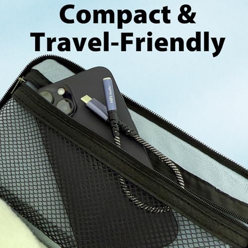 USB C to 3.5mm Audio Adapter, Aux to USB C Headphone Jack Dongle w/Hi-Fi DAC Chip, in-Line Control & Mic Support Compatible with iPhone 16/15, Samsung Galaxy S25/S24 Pixel iPad MacBook PS5