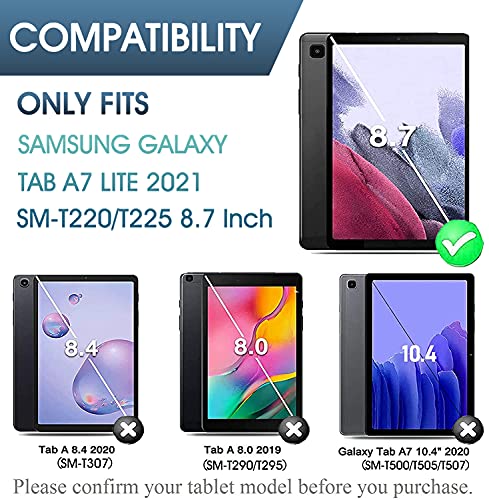 Backlit Keyboard Case for Samsung Galaxy Tab A7 Lite 8.7” 2021 (SM-T220/T225), Protective Cover Case with Detachable Wireless Keyboard for Galaxy Tab A7 Lite 8.7 Inch 2021 Release (Black)