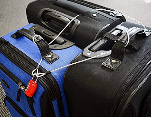 100CM/3.3ft 3mm Outdoor Travel Security Cable Lock,Braided Steel Coated Safety Cable Luggage Lock,Safety Cable Wire Rope Double Loop Lightweight GOMRQING (2 Pack) - size: 3.3FT-2 Pack