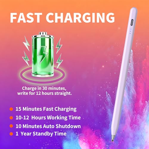 Digital for Android Tablets Stylus Pen for Samsung Galaxy Tab A11+Plus/A11/A9+/A9 Pencil,Accurate Without delay，One-Click Power On/Off,+2Nibs&Long Battery Life (Purple) - color: Purple